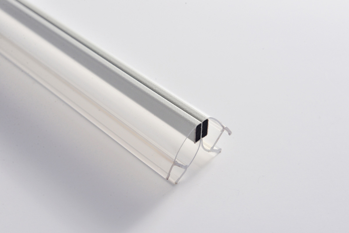 PVC-Magnetdichtung 6 mm, 45°, schmaler Glaseinstand, transparent